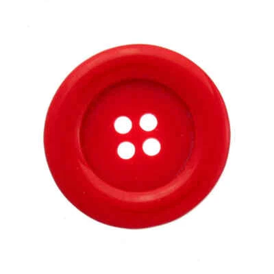 RED 4 HOLE RIM COAT CLOWN BUTTONS Size 32mm - Image 1 of 2