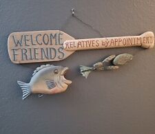 FISHING SIGN, WOOD PADDLE SIGN, FISHERMAN HUMOR - PREOWNED HANDMADE PAINTED