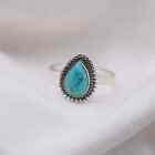 Partywear Designer Turquoise Ring Handmade 925 Silver Boho Ring All Size Mk1071