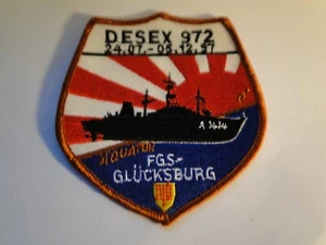 Aufnäher der Bundesmarine FGS (Trossschiff) Glücksburg DESEX 972 ca 10 cm - Picture 1 of 1
