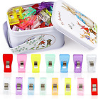 95 Pcs Multipurpose Sewing Clips, Multi-Color Clips for Fabric with Tin Box