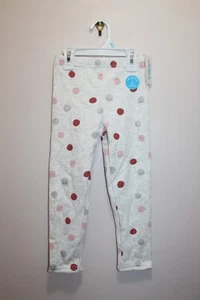 CARTER'S KID GIRLS COZY LEGGINGS FLEECE-LINED SPOTTED LIGHT GRAY HEATHER SZ 5/5A - Picture 1 of 3
