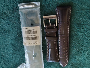 Original Hamilton H600365102 24mm  brown Leather Watch Band Strap 