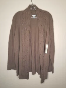 Willow Bay NWT Womans Cardigan Brown Size 2X - Picture 1 of 4