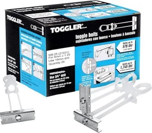 Toggler BM8 Toggle Bolt 21031 Wall Anchors No Bolts (Box of 25) Snaptoggle - Picture 1 of 6