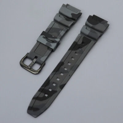 Correa de reloj de silicona de goma premium camuflada ajuste deportivo conector Casio 18 mm Foto 1 de 4