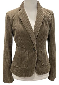 Banana Republic Womens size 2 Brown Corduroy Blazer Jacket Button Front Casual - Picture 1 of 11