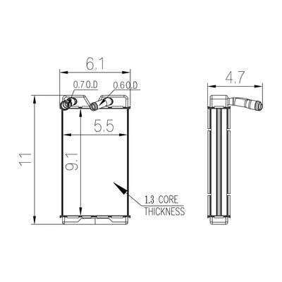 Núcleo de calefacción de climatización compatible con Pontiac Firebird Ventura Phoenix TYC 1969-1981 Foto 1 de 2