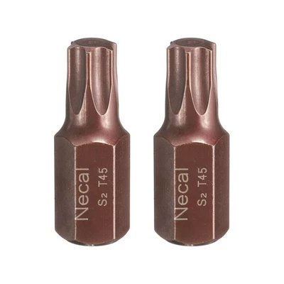 2 peças chave de fenda T45 Torx bit com haste sextavada 10mm comprimento 30mm aço S2 - Imagem 1 de 4