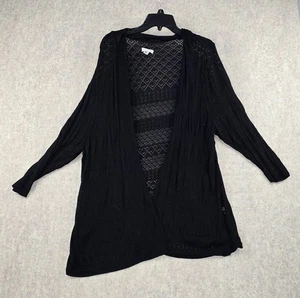 Croft & Barrow Knit Cardigan Black Size 3X Open Front Lightweight 100% Rayon - Picture 1 of 7