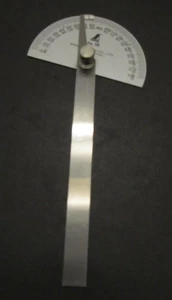 Shinwa No. 19 Round Head Stainless Steel Protractor - 6", 180 degree - Picture 1 of 4