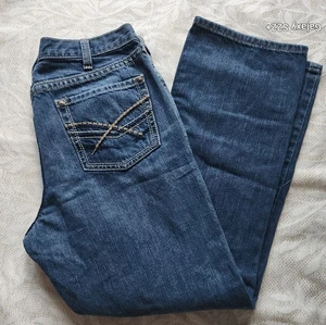 73 Ariat men's straight leg 36/32 jeans with brown and tan embroidered pockets - Picture 1 of 9