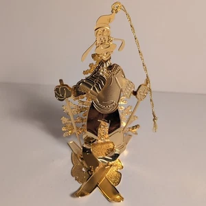Goofy On Skis Danbury Mint Disney Gold Finished Christmas Ornament SKIING - Picture 1 of 6