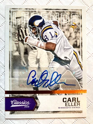 CARL ELLER 2016 CLASSICS LEGENDS SIGNATURE AUTOGRAPH AUTO /49 VIKINGS HOF - Image 1 of 2
