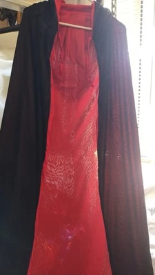 Halloween Vampire Cape With Material Black Choker One Size Fits Most - Image 1 of 4