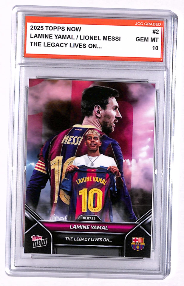 Lamine Yamal / Lionel Messi 2025 Topps Now #2 Graded Gem Mint 10 - Image 1 of 1