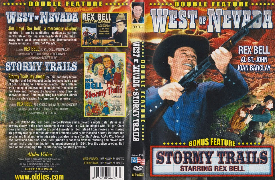West of Nevada / Stormy Trails - Rex Bell  (DVD, 1936) W/Case Nice! - Image 1 of 1