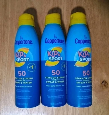 3-Pack of Coppertone Kids SPF 50 Sunscreen Sprays 5.5 oz - Image 1 of 4