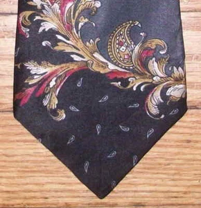 Henry Grethel Tie Silk Black Tan Red Paisley Design NIB t1357 - Picture 1 of 4
