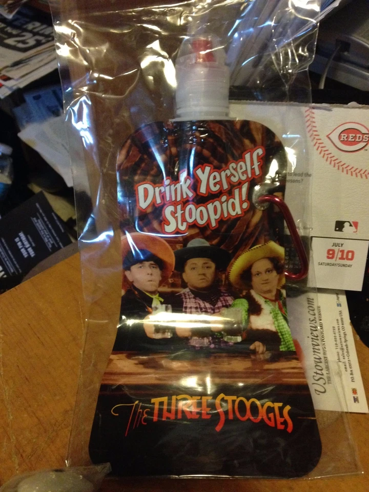 Shark Skinzz: 3 Stooges--DRINK YERSELF STOOPID! --16 OUNCE REUSEABLE DRINKWARE - Image 1 of 1