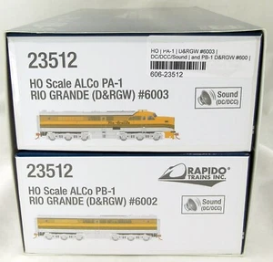 HO ALCo PA-1/PB-1 Locomotives w/DCC & Sound - D&RGW #6003 & 6002 - Rapido #23512 - Picture 1 of 5