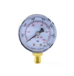 Low Pressure Gauge for Oxygen Regulator 0-100 psi 2 inches - 1/8" NPT Thread - Picture 1 of 3