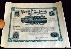 UMWA 1904 RARO ST LOUIS FIERA MONDIALE CERTIFICATO EDILIZIA FRATERNA MINATORI - Foto 1 di 3