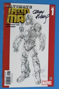 Ultimate Iron Man #1 2005 variante bocetada firmada por Andy Kubert casi nueva - Imagen 1 de 9