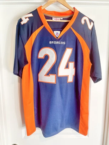 NEW Mitchell And Ness Denver Broncos Champ Bailey Jersey Throwback Vintage Large Cover
