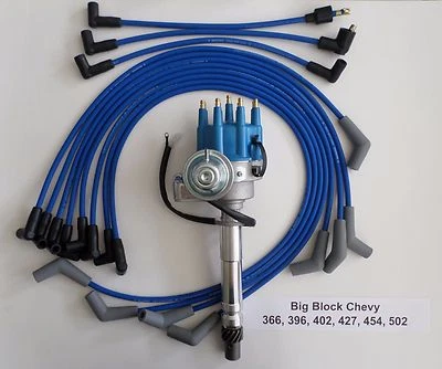 BIG BLOCK CHEVY 396-454-502 AZUL LISTO PARA FUNCIONAR Distribuidor y CABLES DE BUJÍA 45 Foto 1 de 2