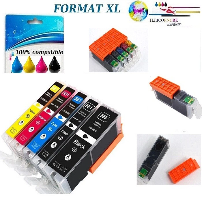 cartouches 580XXL 581XXL Cartouches d'encre pour Canon PGI-580XXL CLI-581XXL - Bild 1 von 1
