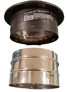DuraVent 6DVL-ADT Adapter DVL Double-Wall Stove Pipe 810000899 Black/Stainless - Picture 1 of 7