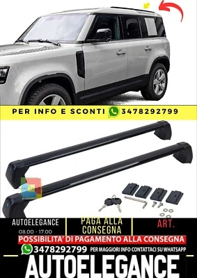 Portapacchi Croce Alu Nero per Land Rover Defender 110 L663 da 19 - Immagine 1 di 4