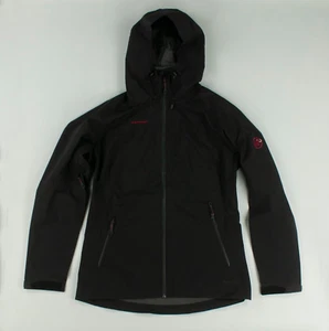NWOT Ladies Mammut Wenaha Gore-Tex Paclite Waterproof Hooded Jacket Black Size S - Afbeelding 1 van 8