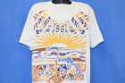 vintage 80s MOSAIC TILE ABSTRACT GEOMETRIC ART SUNSET PATTERN GRAY t-shirt XXL