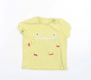 NEXT Girls Yellow Cotton blend T-Shirt Size 2-3 Years - Monster - Picture 1 of 12