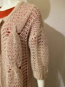 Cosy Witchery loose open knit Boho cardigan L Fits 14 mohair wool acrylic - Picture 1 of 12