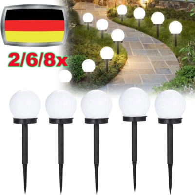 6er LED Solar Gartenleuchte Kugel Set Solarleuchte Außen Garten Lampe Leuchte - Bild 1 von 4
