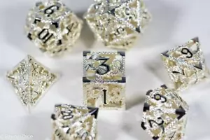 (Elvish White) Deadly Dragon Dice: Shards of Oblivion Hollow Metal - Bild 1 von 5