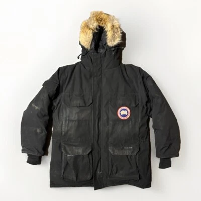 Parka Canada Goose Expedition para hombre grande con capucha de piel negra chaqueta abrigo Foto 1 de 4