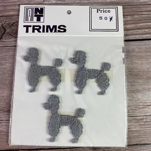 NEW Vintage Patch French Poodle Gray Appliqué Notions Unlimited Dog 🐩 - Picture 1 of 4