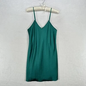 Vintage Dentelle Dress Womens Small Green Slip Babydoll 90s Satin Lingerie - Picture 1 of 11