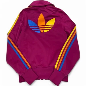 Adidas Rainbow Large Trefoil Burgundy Track Warm Up Full Zip Jacket Women's XS - Picture 1 of 9