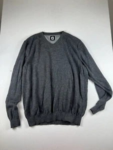 FJ Foot Joy Mens V Neck Pullover Golf Sweater Size L Gray - Picture 1 of 5