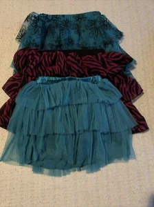 3x Girls Skirts Tutus sizes 5T 6T 7T Teal Pink Leopard Print - Picture 1 of 5