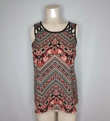 Camisa sin mangas con patrón azteca A. Byer Chevron para mujer talla pequeña Foto 1 de 4