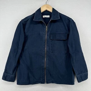 ZARA Jacket Youth Boys 9-10 Full Zip Canvas Long Sleeve Casual Walking Blue - Picture 1 of 12
