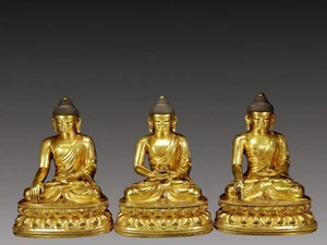 A Set of Solemn Gilt Bronze Statue of Sakyamuni - Picture 1 of 11