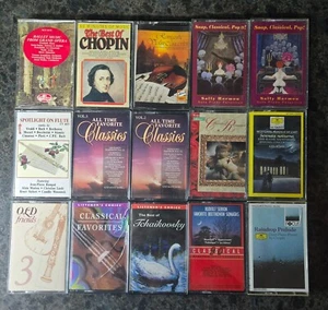 Various Classical Musical Cassette Tape Lot (15) Vintage - Imagen 1 de 3
