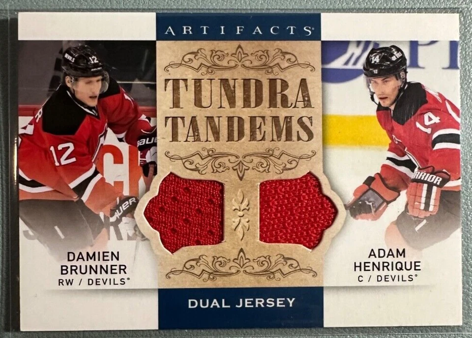 DAMIEN BRUNNER / ADAM HENRIQUE 2014-15 UD Artifacts Dual Jersey Tundra Tandems  - Image 1 of 2